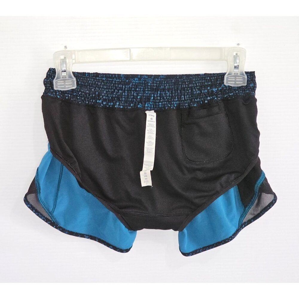 Lululemon Women's Blue Black Teal  Hotty Hot Short Pulse  Size 4 1808 - Picture 15 of 16